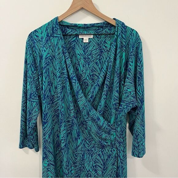 Coldwater Creek Printed Faux Wrap Dress Size 20 - Picture 2 of 11
